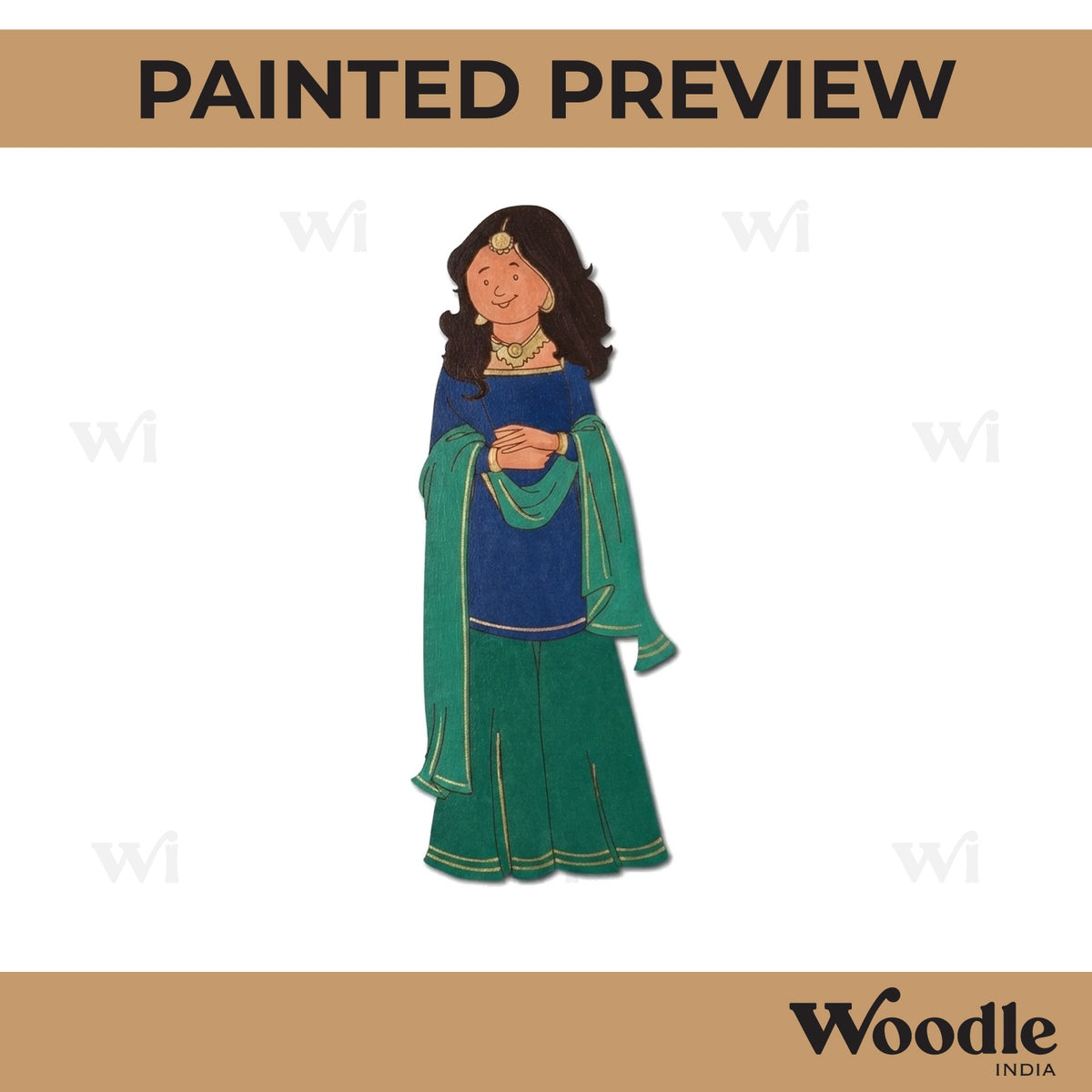 Woman In Kurti Pre Marked MDF Design 3