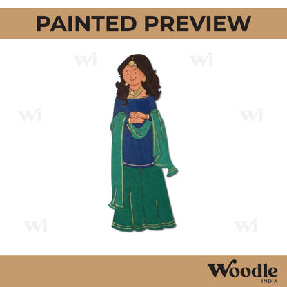 Woman In Kurti Pre Marked MDF Design 3