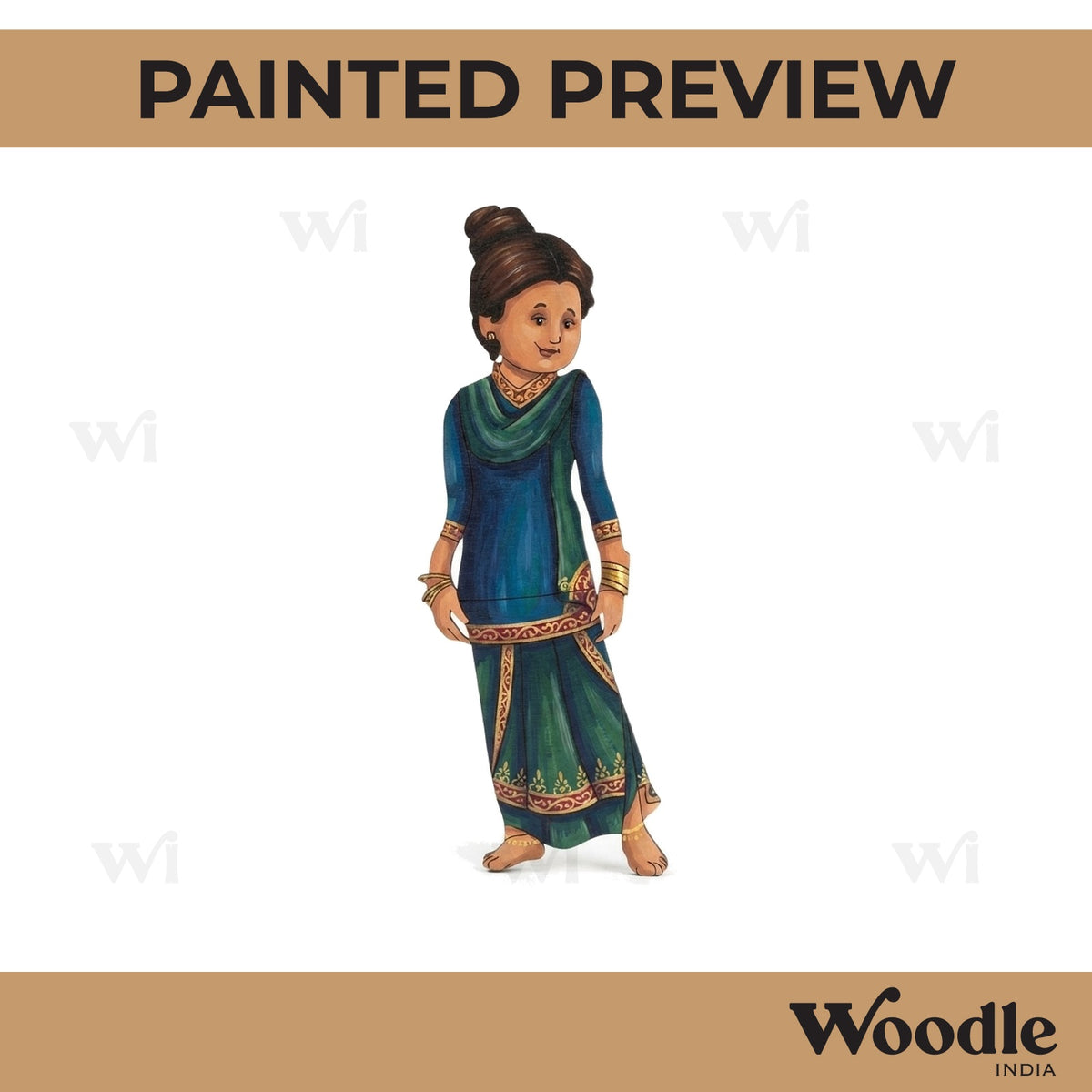 Woman In Maxi Dress Pre Marked MDF Design 1