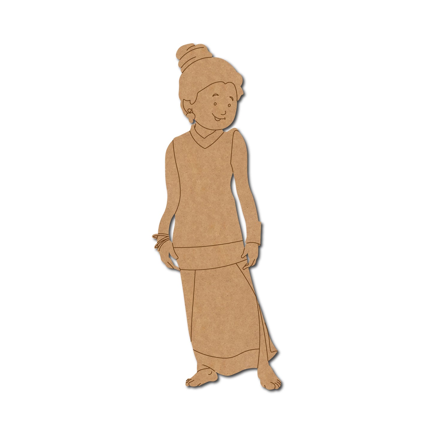 Woman In Maxi Dress Pre Marked MDF Design 1