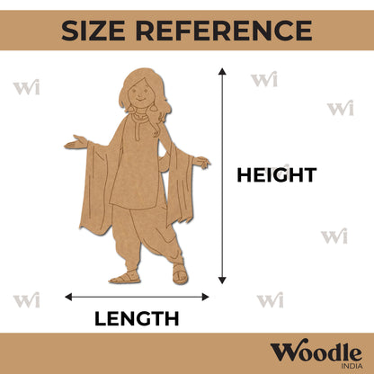 Woman In Patiala Suit Pre Marked MDF Design 1