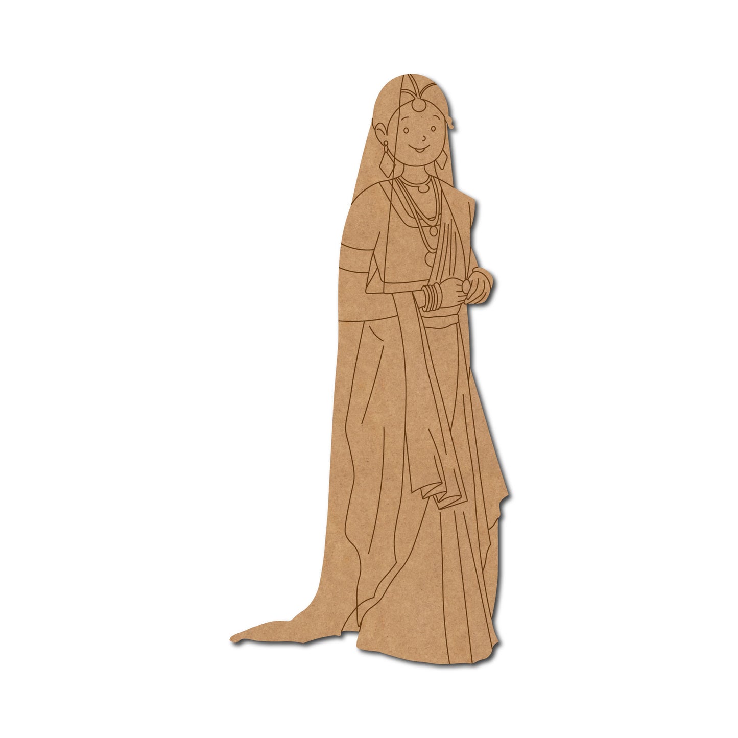 Woman In Saree Pre Marked MDF Design 1