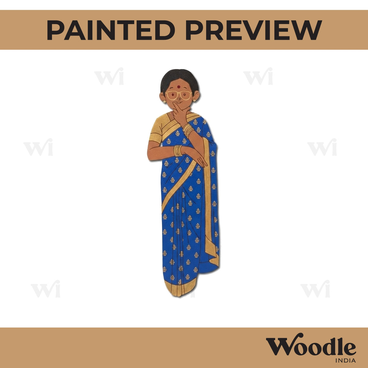 Woman In Saree Pre Marked MDF Design 2