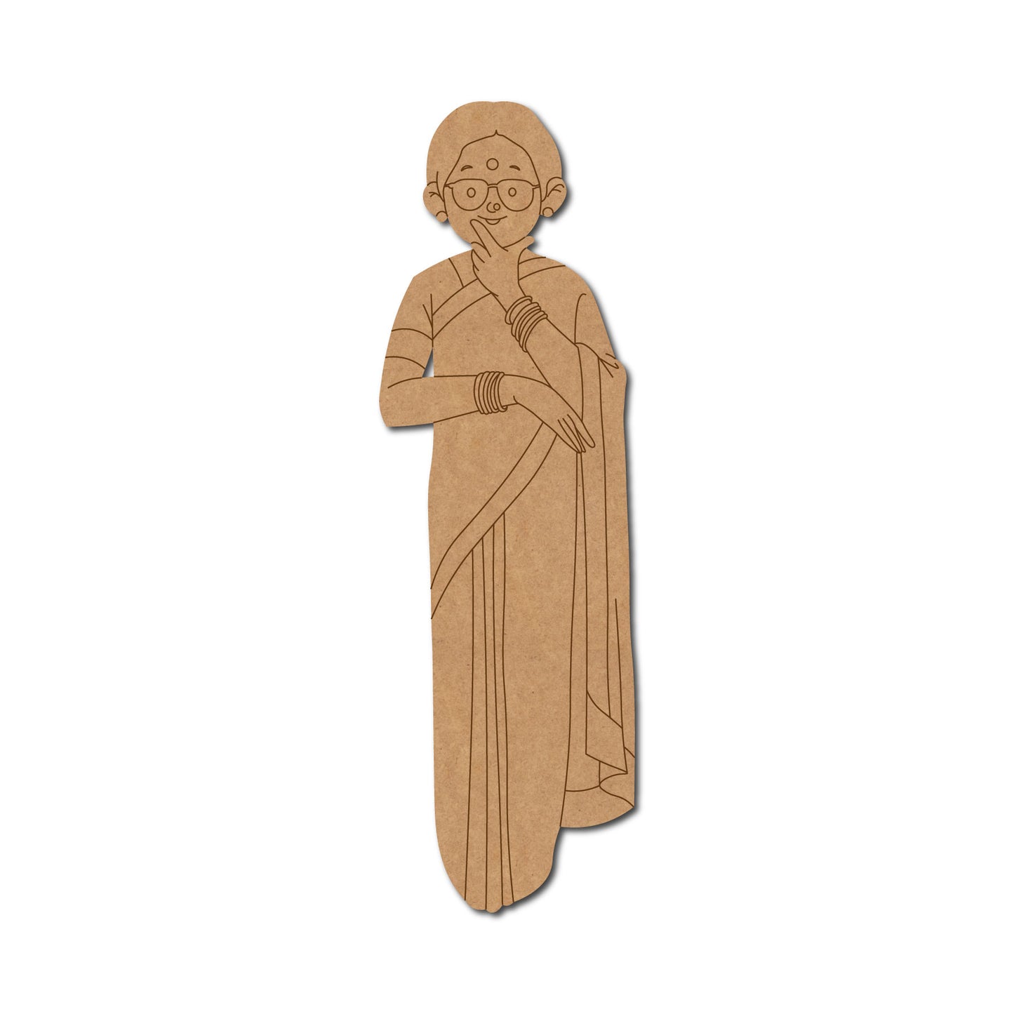 Woman In Saree Pre Marked MDF Design 2