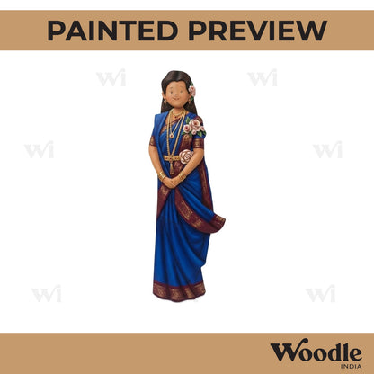 Woman In Saree Pre Marked MDF Design 3