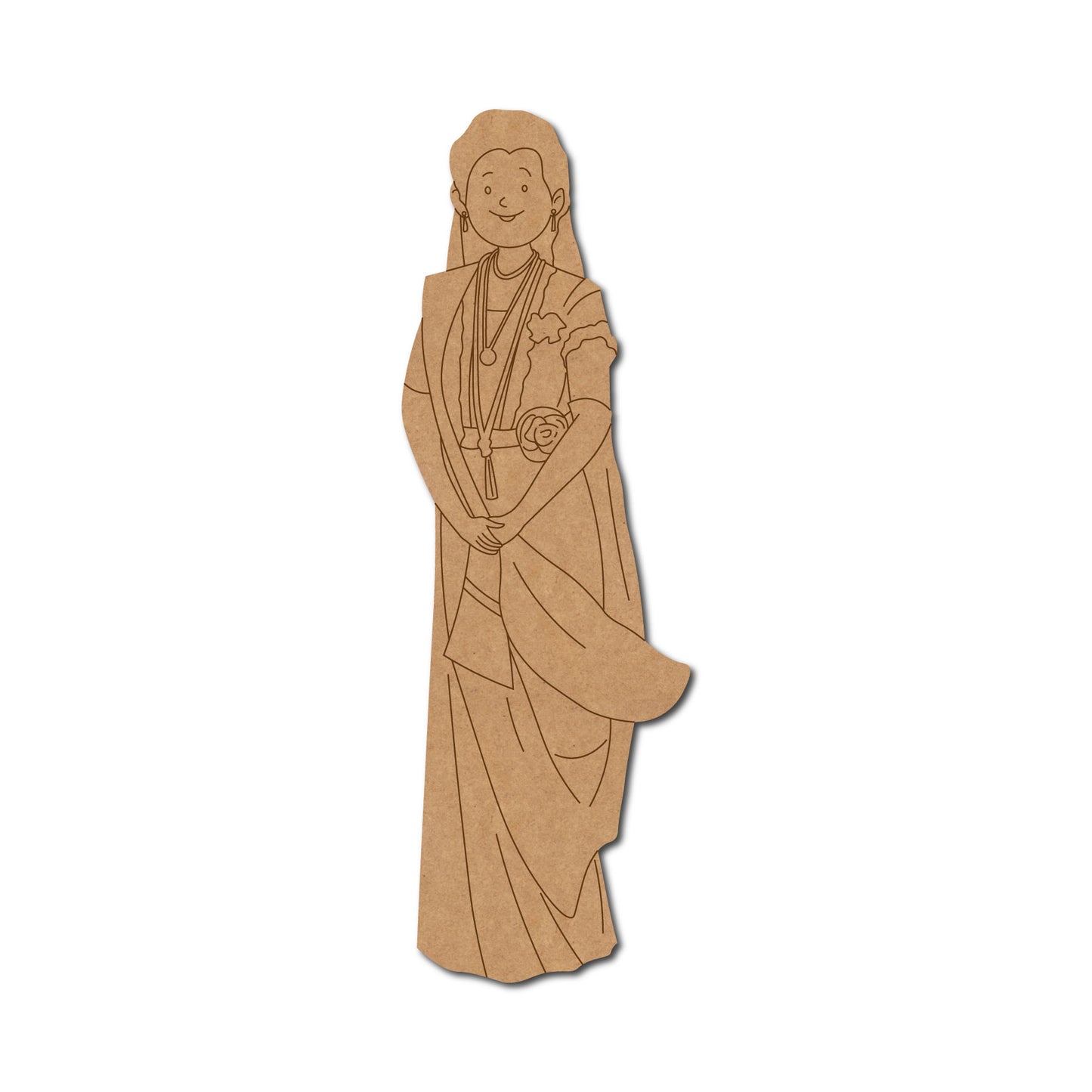 Woman In Saree Pre Marked MDF Design 3