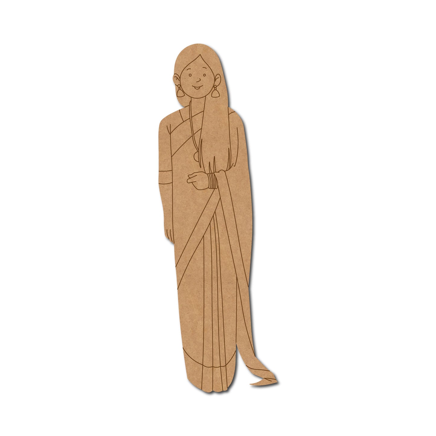 Woman In Saree Pre Marked MDF Design 4