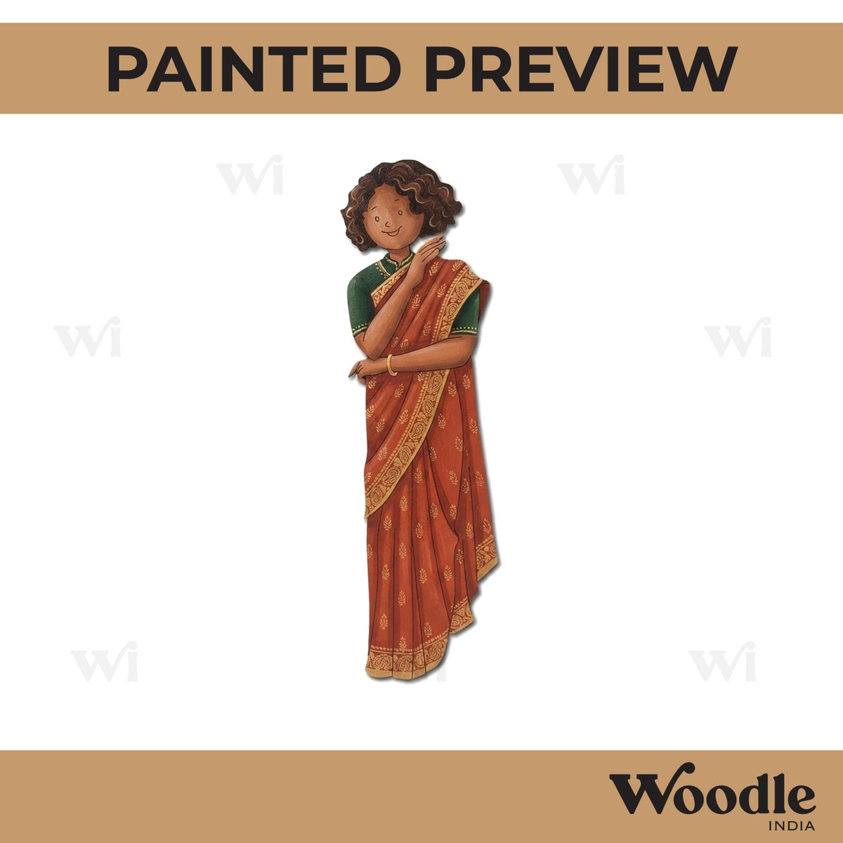 Woman In Saree Pre Marked MDF Design 6