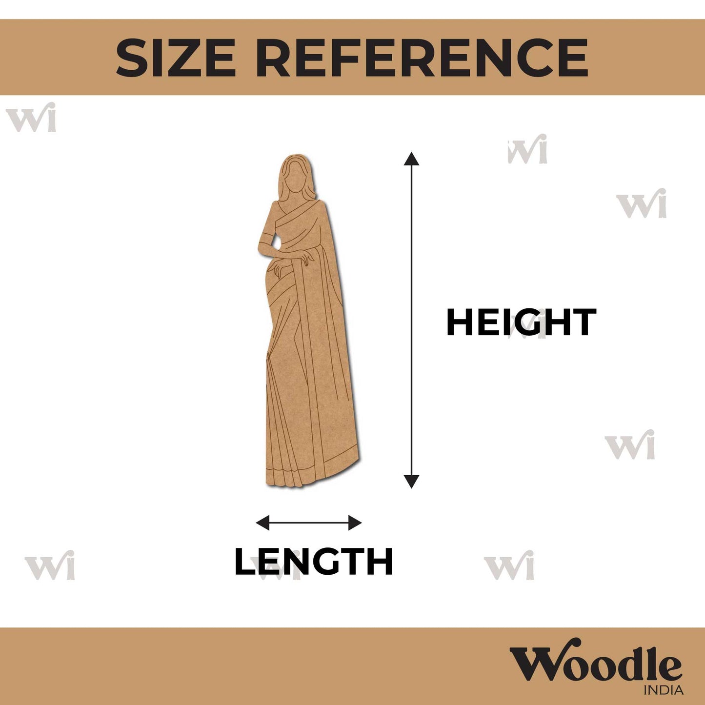 Woman In Saree Pre Marked MDF Design 7