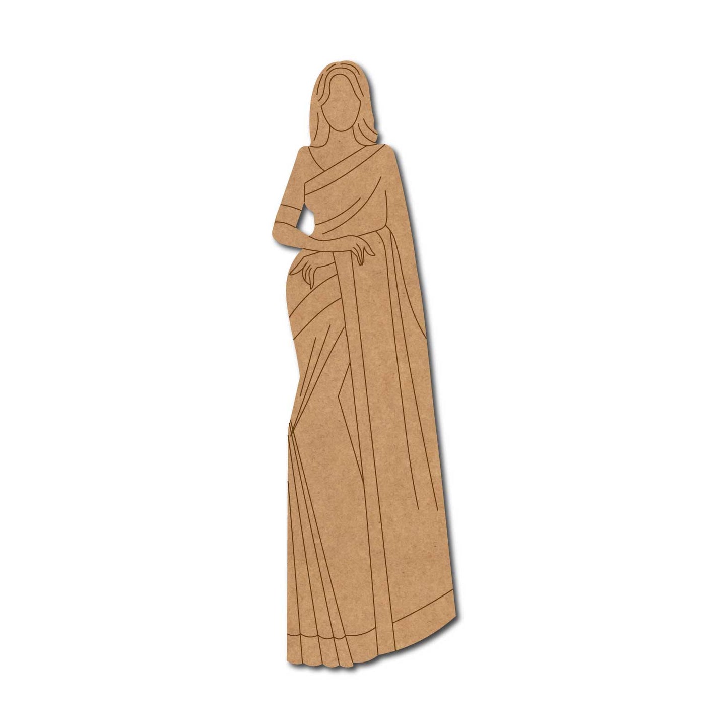 Woman In Saree Pre Marked MDF Design 7