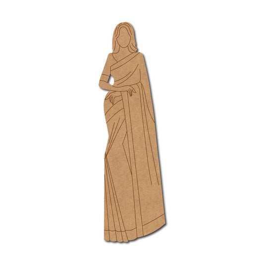 Woman In Saree Pre Marked MDF Design 7