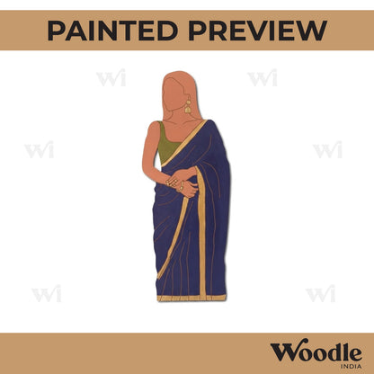 Woman In Saree Pre Marked MDF Design 8
