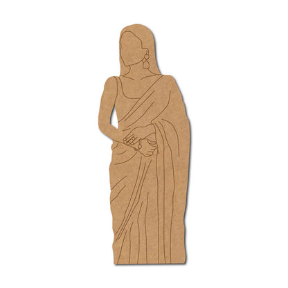 Woman In Saree Pre Marked MDF Design 8
