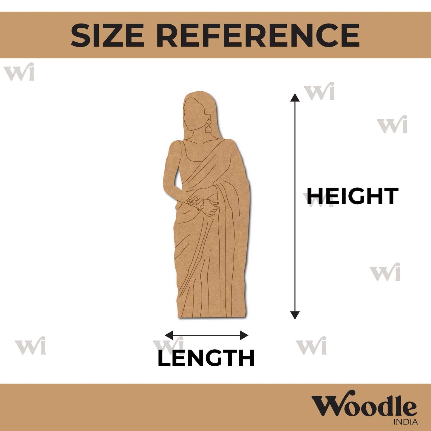 Woman In Saree Pre Marked MDF Design 8