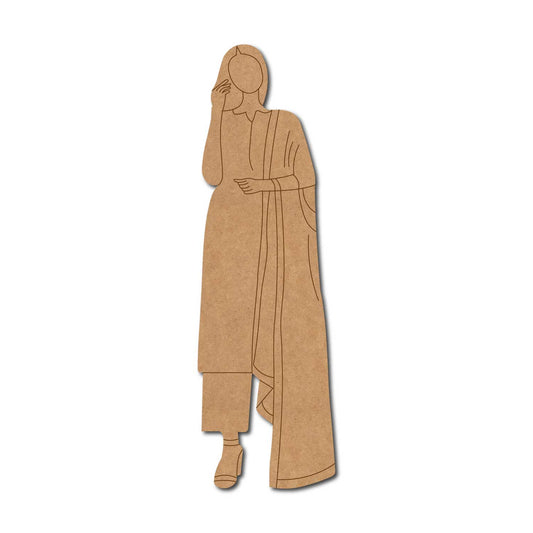 Woman In Suit Pre Marked MDF Design 4