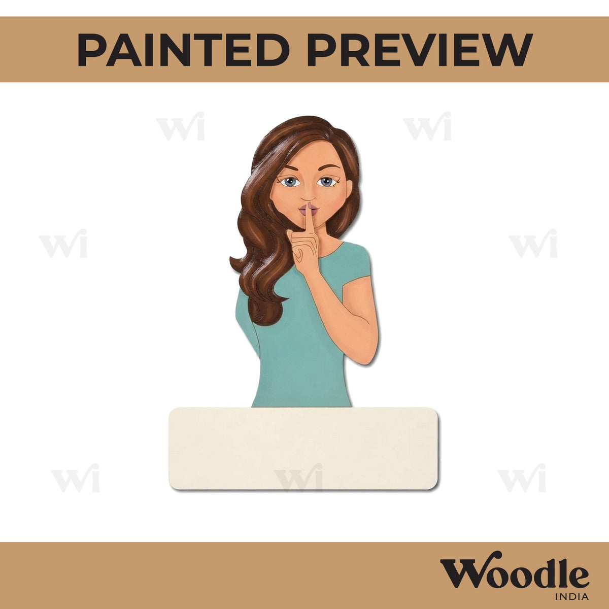 Woman Nameplate Pre Marked MDF Design 1