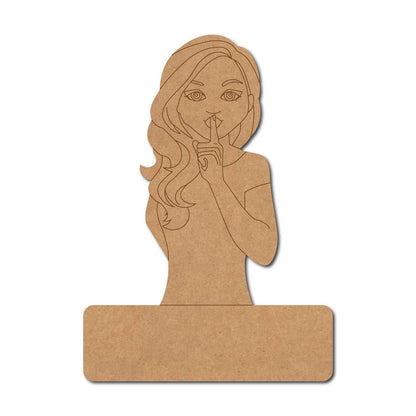 Woman Nameplate Pre Marked MDF Design 1