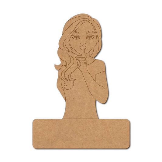 Woman Nameplate Pre Marked MDF Design 1