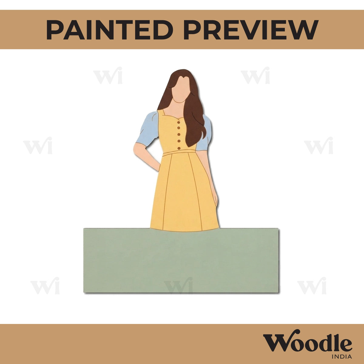 Woman Nameplate Pre Marked MDF Design 2