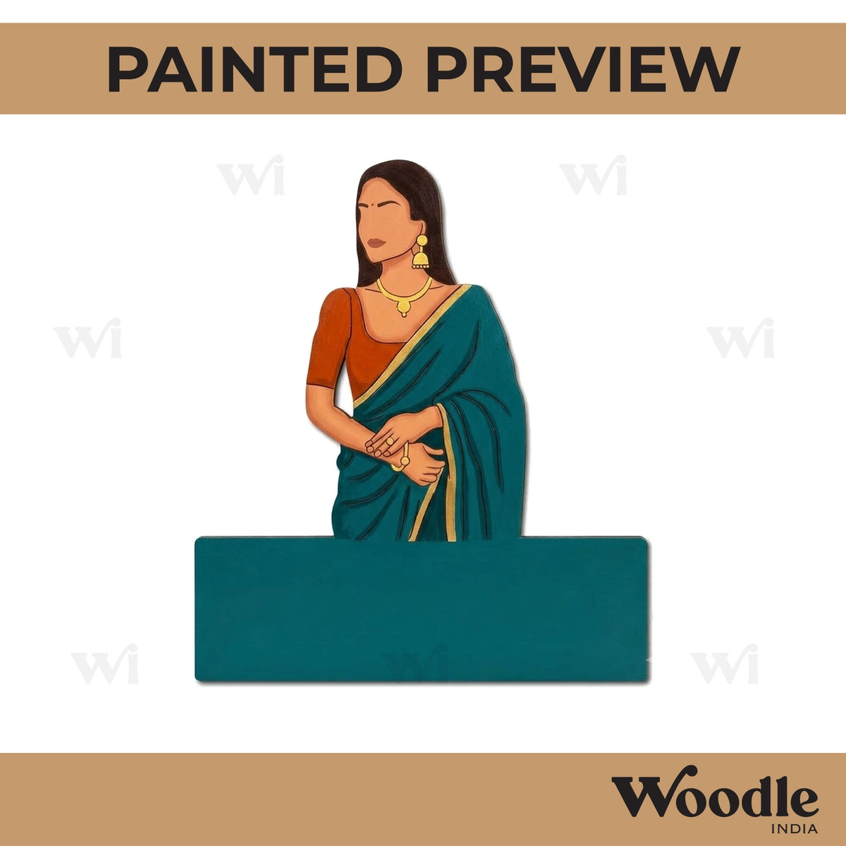 Woman Nameplate Pre Marked MDF Design 5