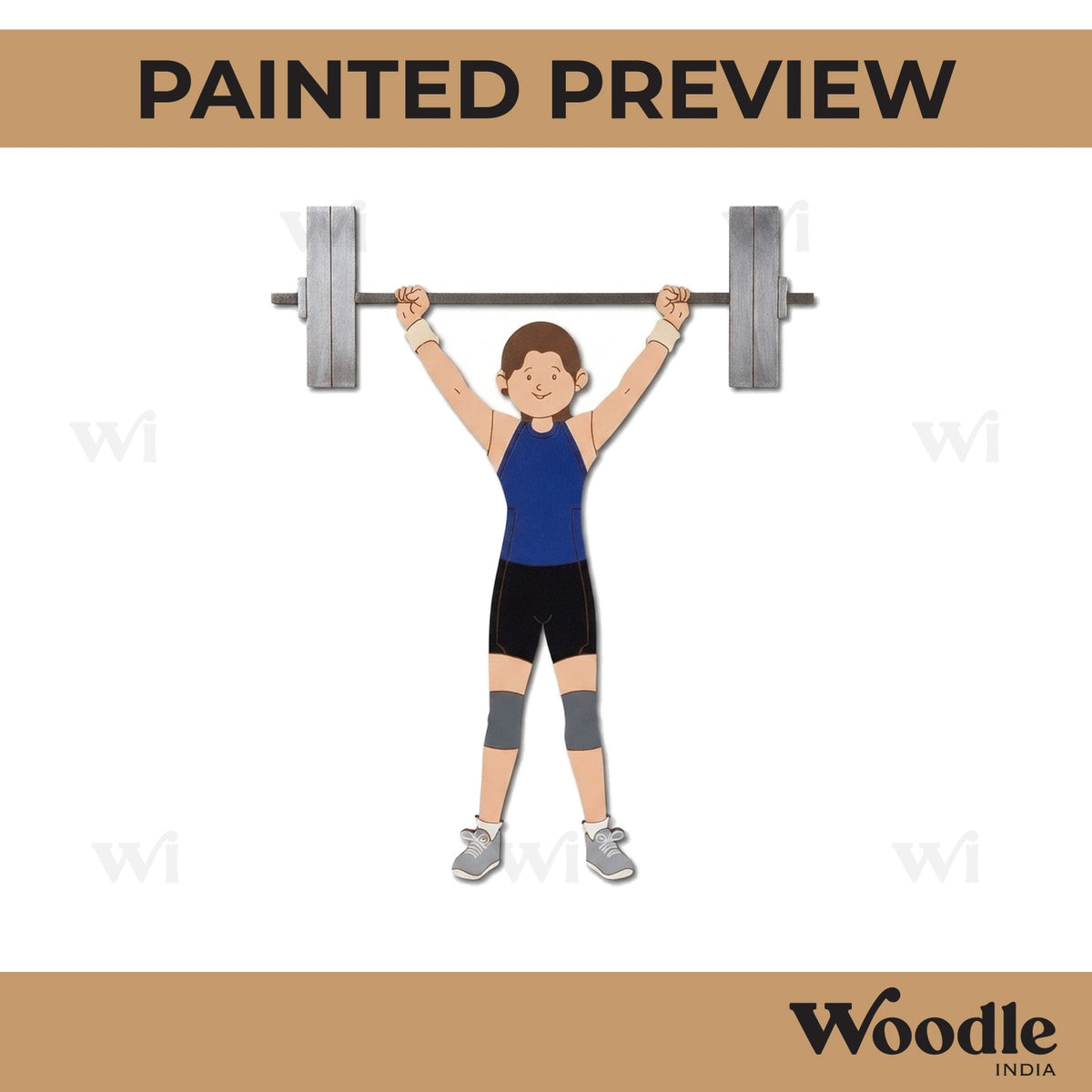 Woman Powerlifter Pre Marked MDF Design 1