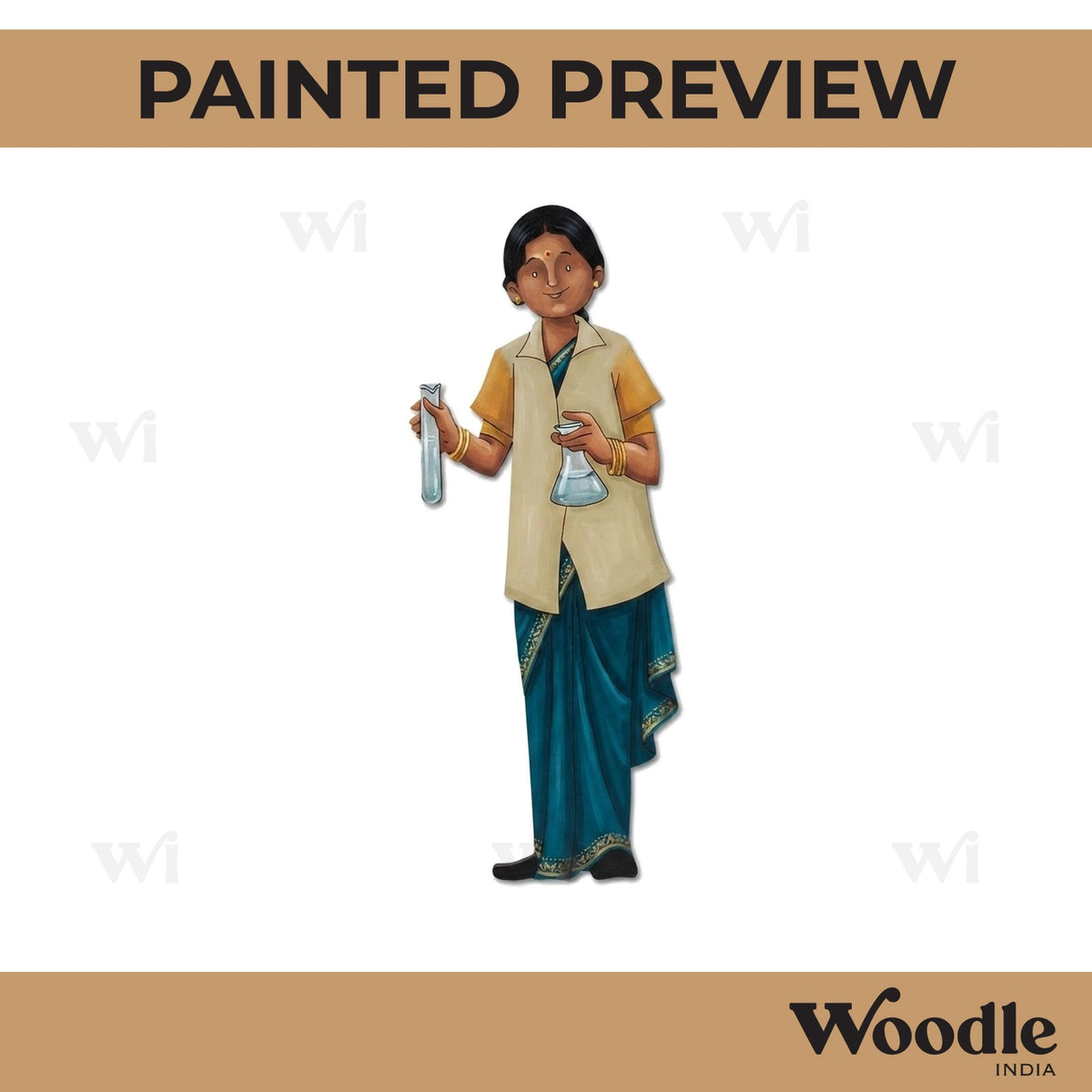 Woman Scientist Pre Marked MDF Design 1