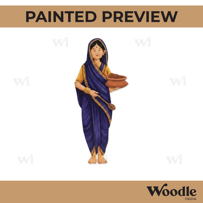 Woman Serving Food Pre Marked MDF Design 1