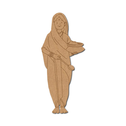 Woman Serving Food Pre Marked MDF Design 1