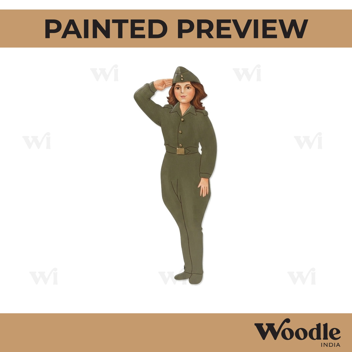 Woman Spy Army Pre Marked MDF Design 1