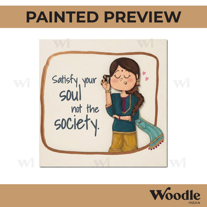 Woman Text Square Pre Marked MDF Design 1