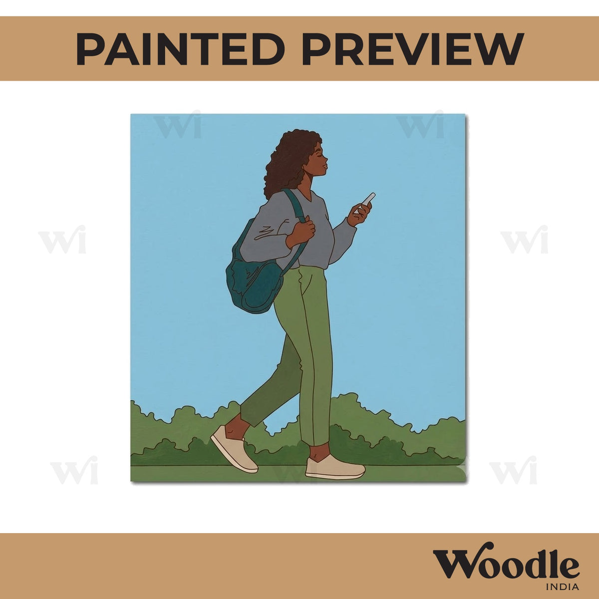 Woman Walking Pre Marked Base MDF Design 1