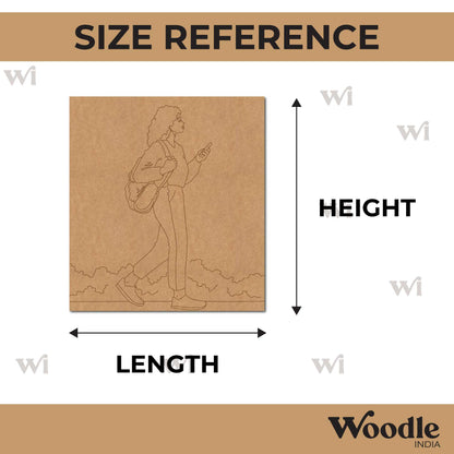 Woman Walking Pre Marked Base MDF Design 1