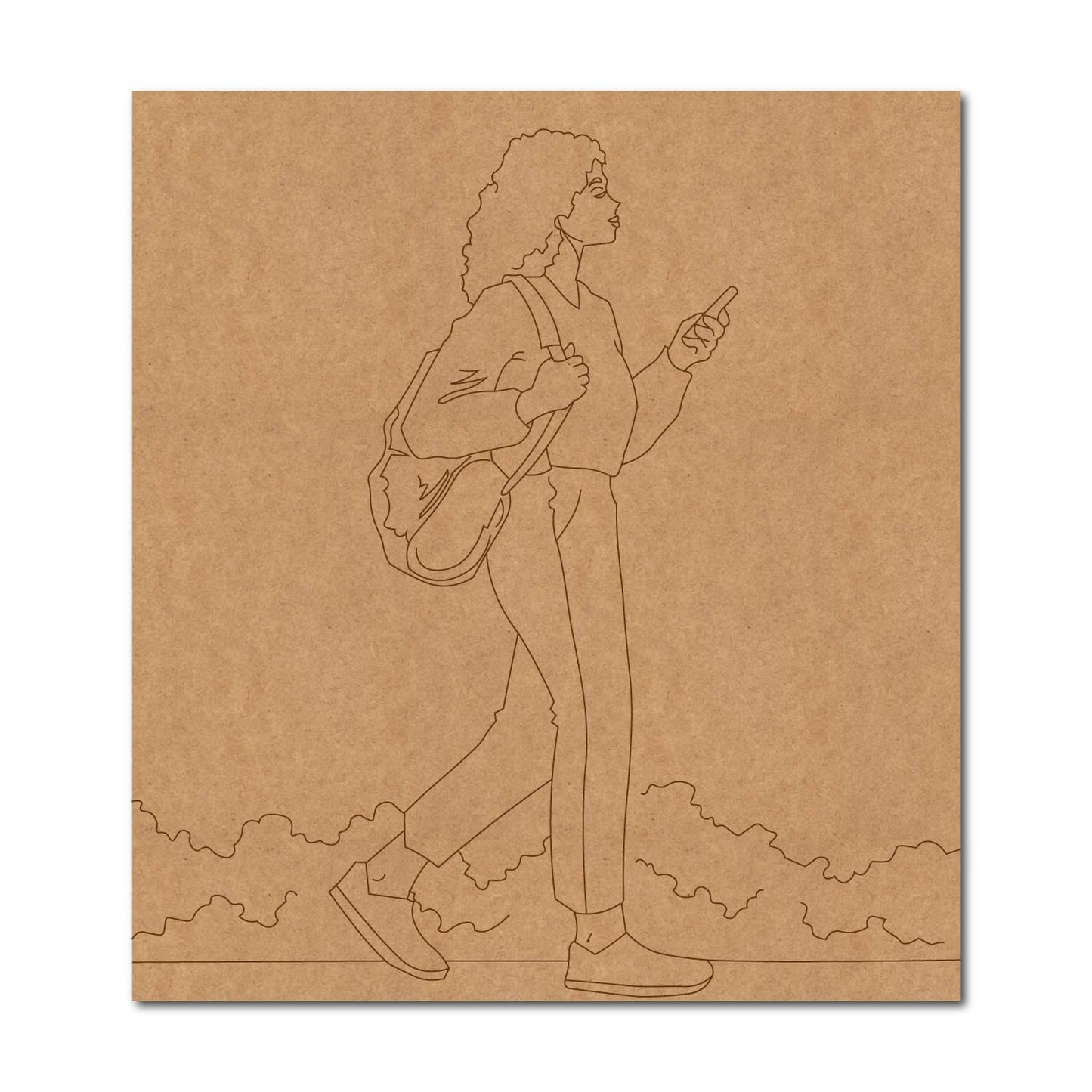 Woman Walking Pre Marked Base MDF Design 1