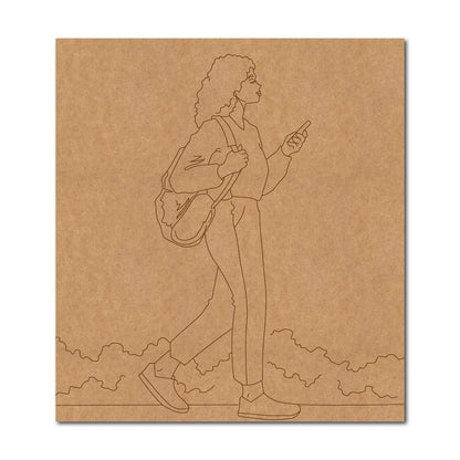 Woman Walking Pre Marked Base MDF Design 1