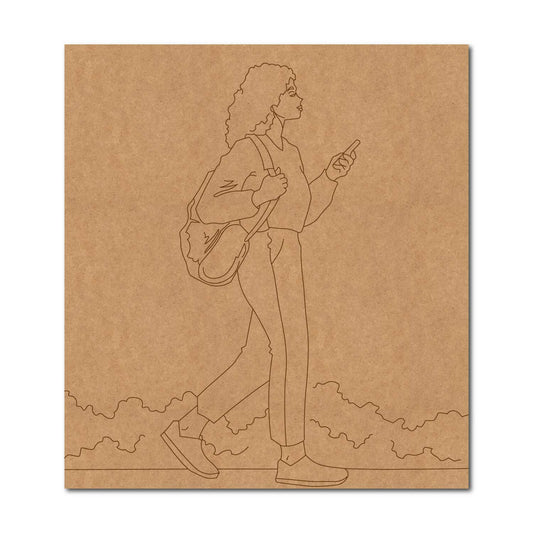 Woman Walking Pre Marked Base MDF Design 1