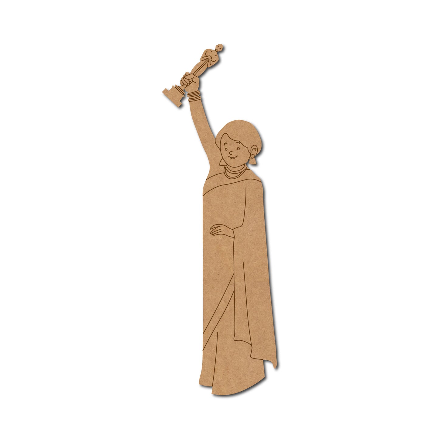 Woman With Award Pre Marked MDF Design 1