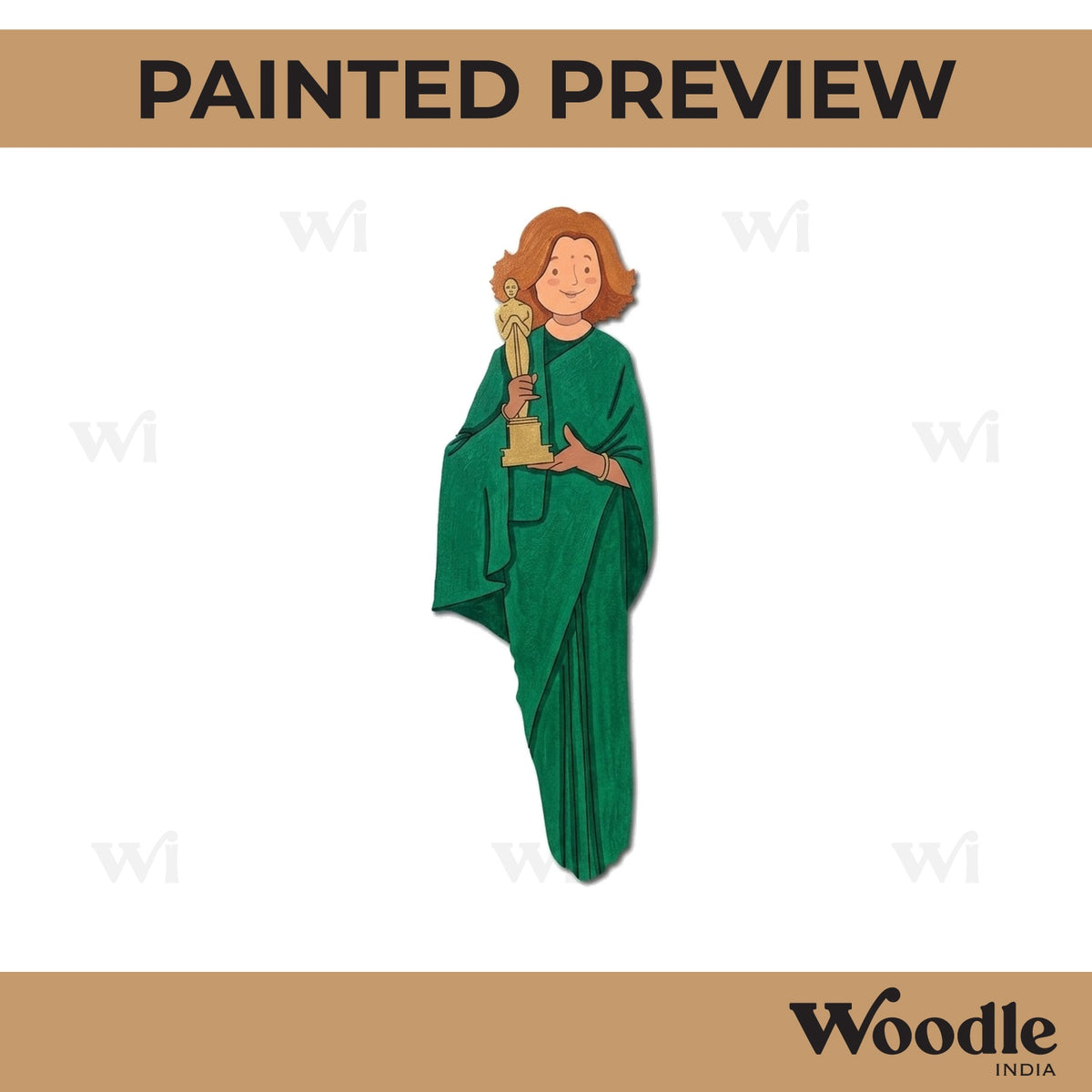 Woman With Award Pre Marked MDF Design 2
