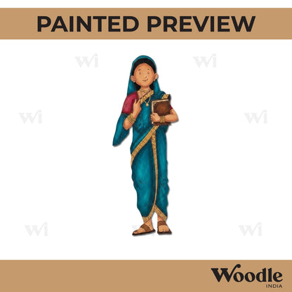 Woman With Book Pre Marked MDF Design 1