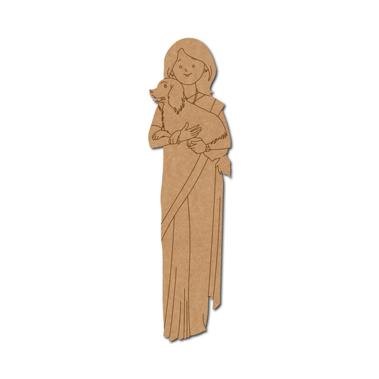 Woman With Dog Pre Marked MDF Design 1