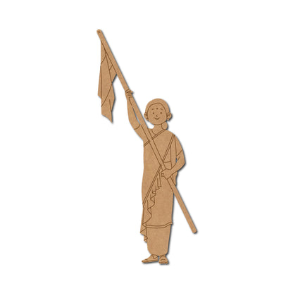 Woman With Flag Pre Marked MDF Design 2