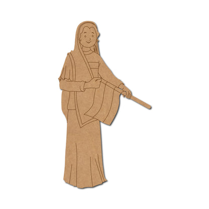 Woman With Flag Pre Marked MDF Design 3