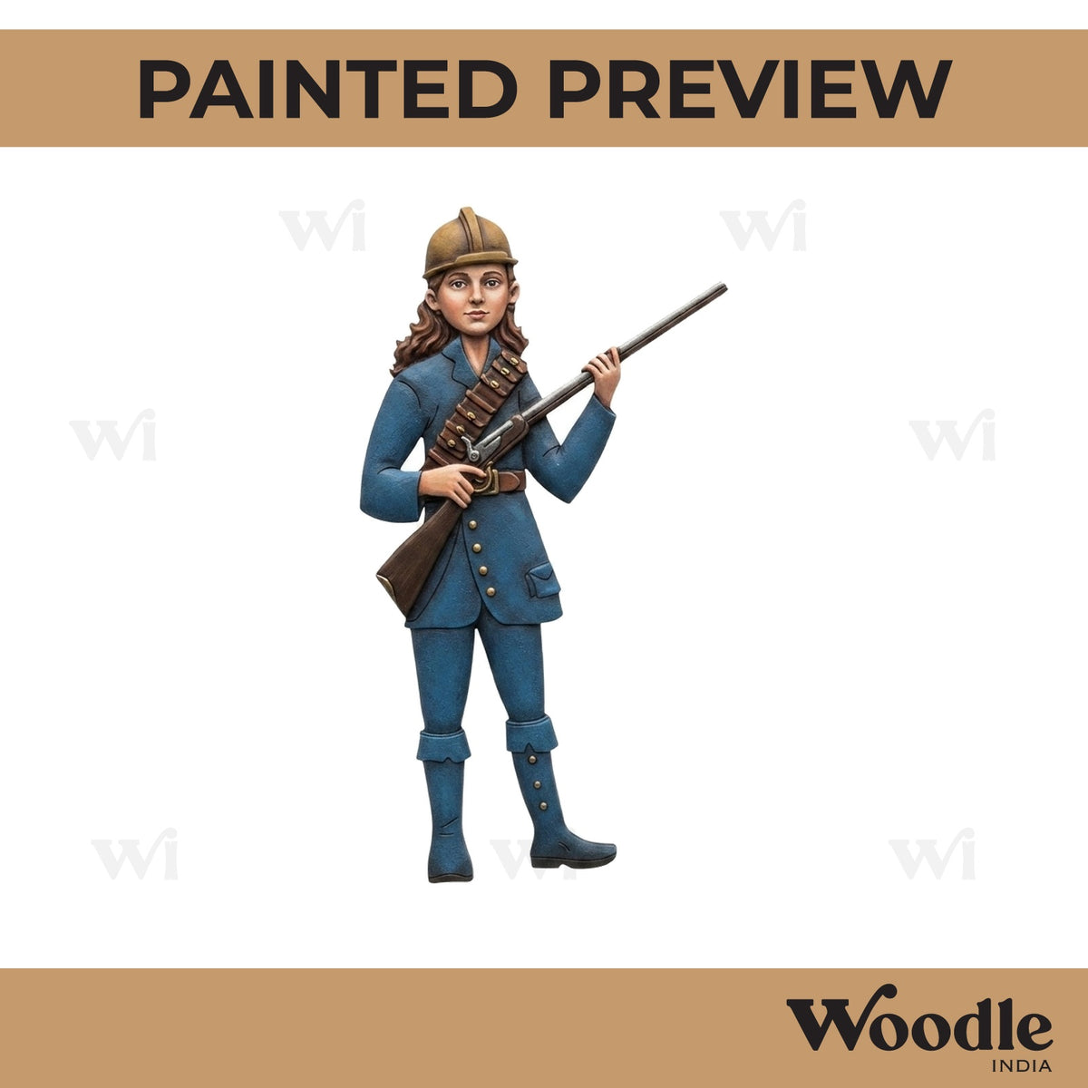 Woman With Gun Pre Marked MDF Design 3