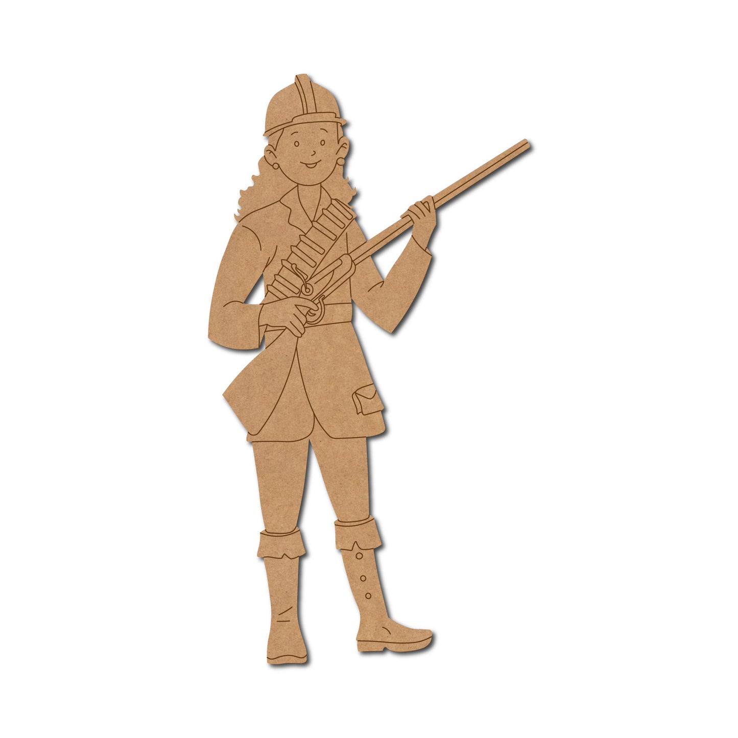 Woman With Gun Pre Marked MDF Design 3