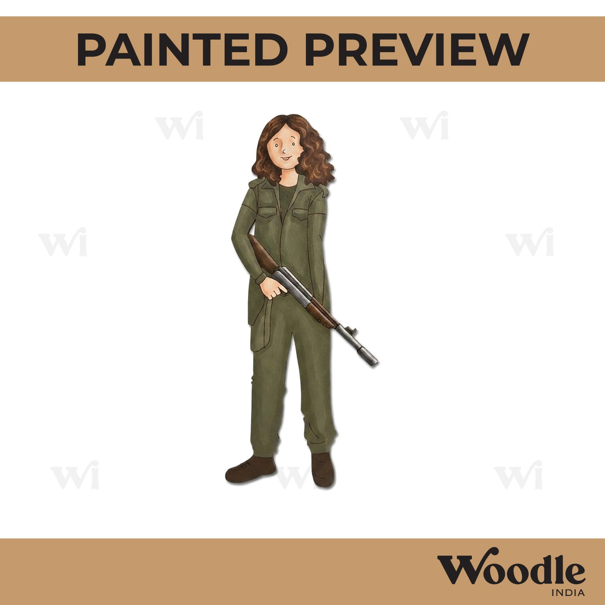 Woman With Gun Pre Marked MDF Design 4