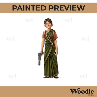 Woman With Gun Pre Marked MDF Design 6