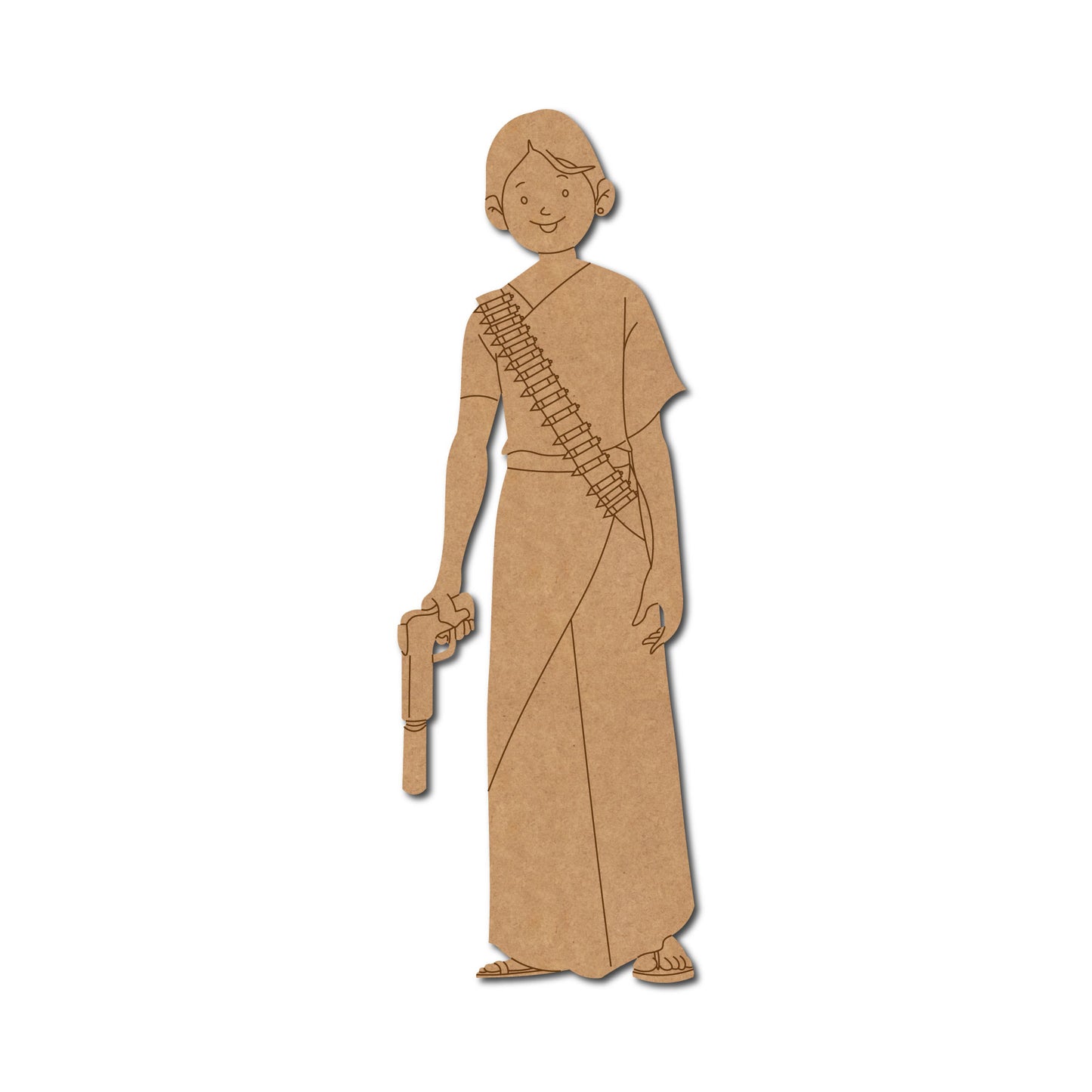 Woman With Gun Pre Marked MDF Design 6