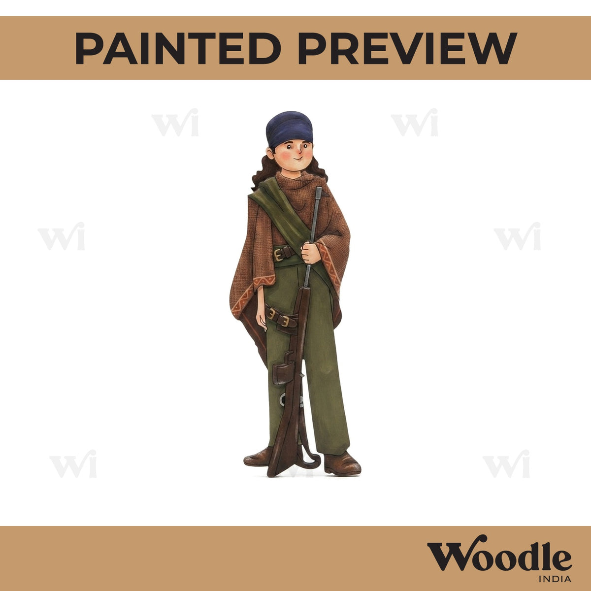 Woman With Gun Pre Marked MDF Design 7