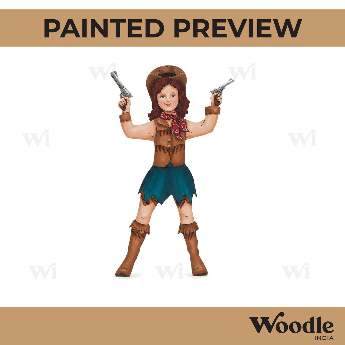 Woman With Guns Pre Marked MDF Design 1