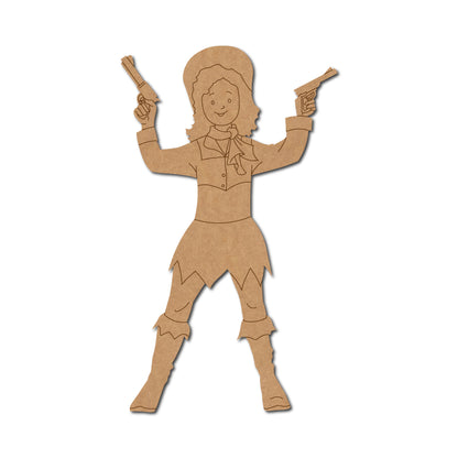Woman With Guns Pre Marked MDF Design 1