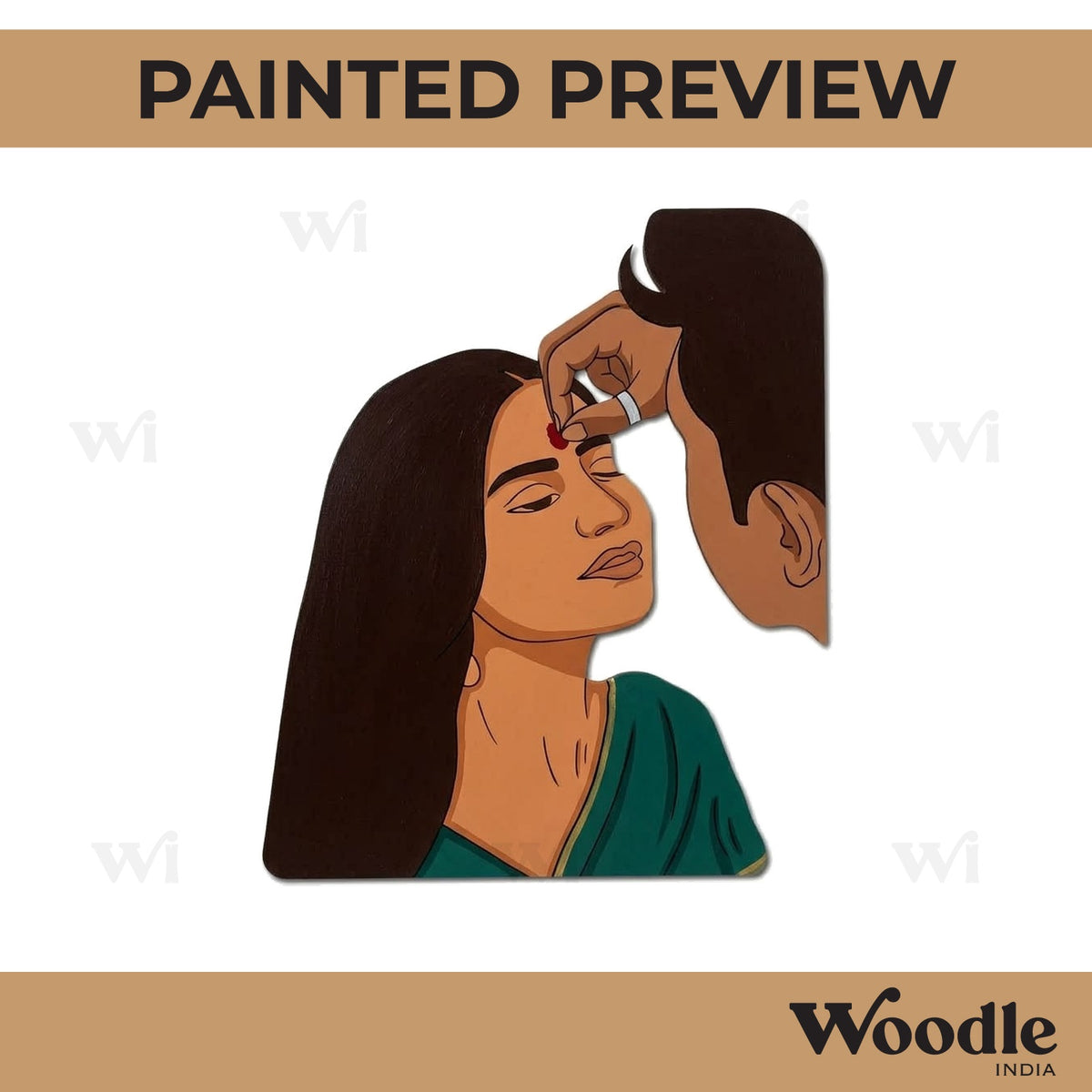 Woman With Man Pre Marked MDF Design 1